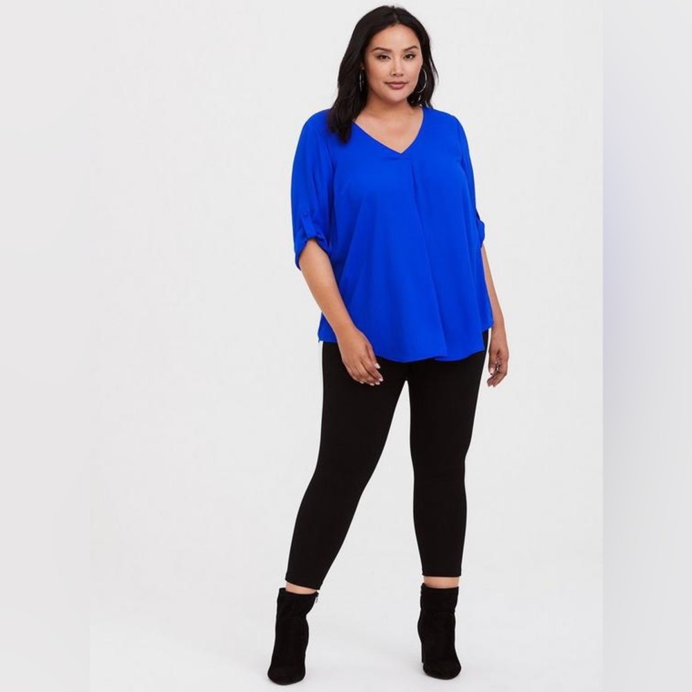 Torrid Georgette Single Pleat Blouse Women's Size 5X Royal Blue